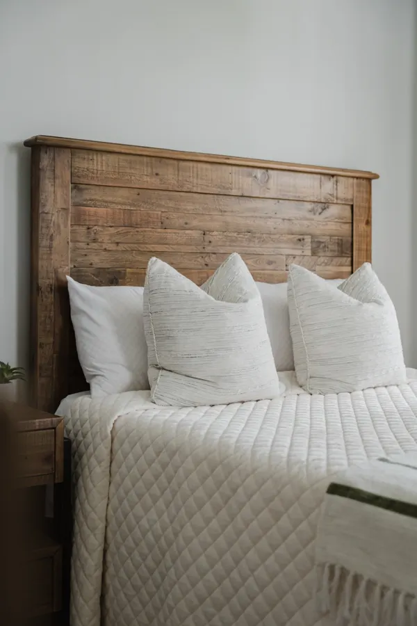 Natural wood bedroom