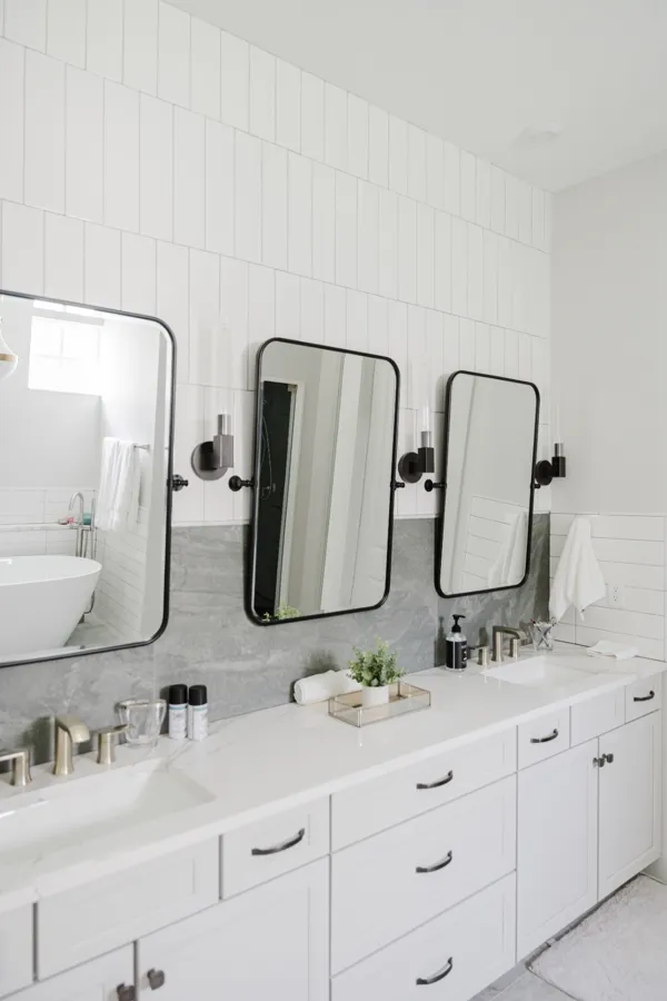Bathroom mirrors and lighting