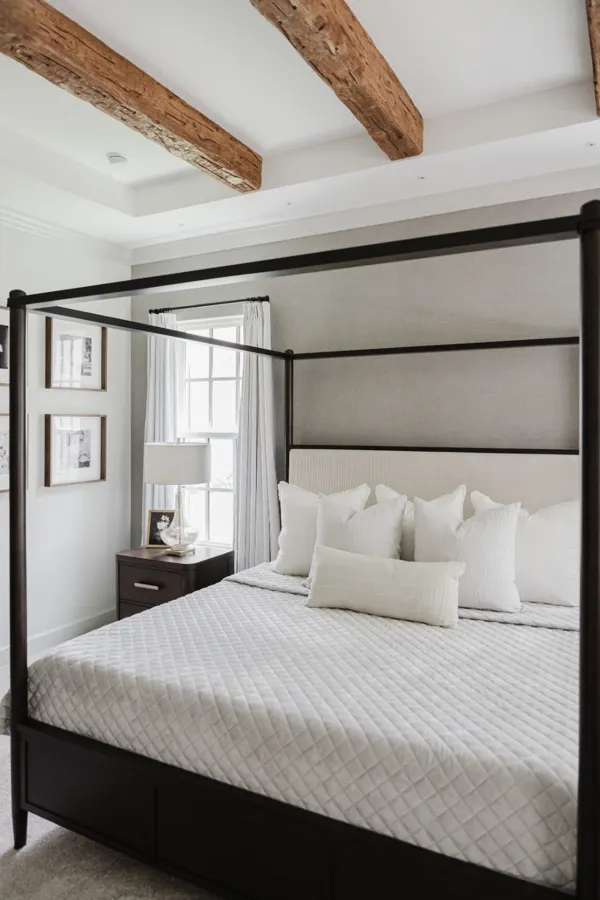 Canopy bed and wood ceiling details